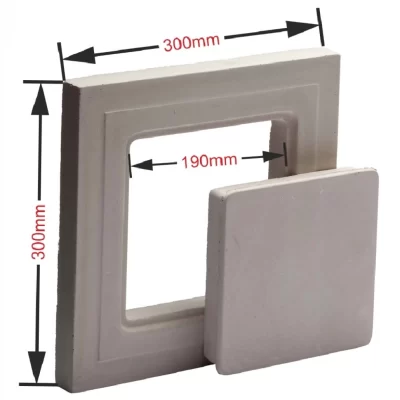 Capac patrat ceramic vizitare cu rama – 30x30cm