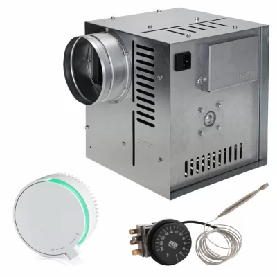 Set Ventilator Semineu Profesional 490mc – GEN II + Regulator electronic Alb Rotund + Termostat
