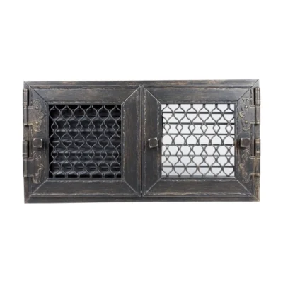 Grilă Graphit Antică 17×37 cu deschidere și jaluzea